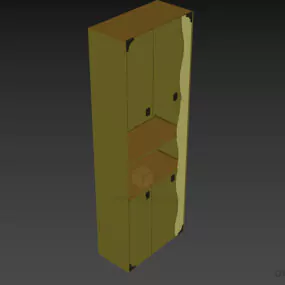 Side Tall Locker With Self 3d model