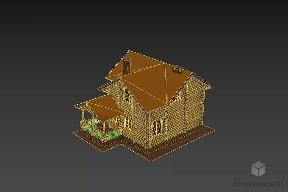Old House Wood Material 3d model 2