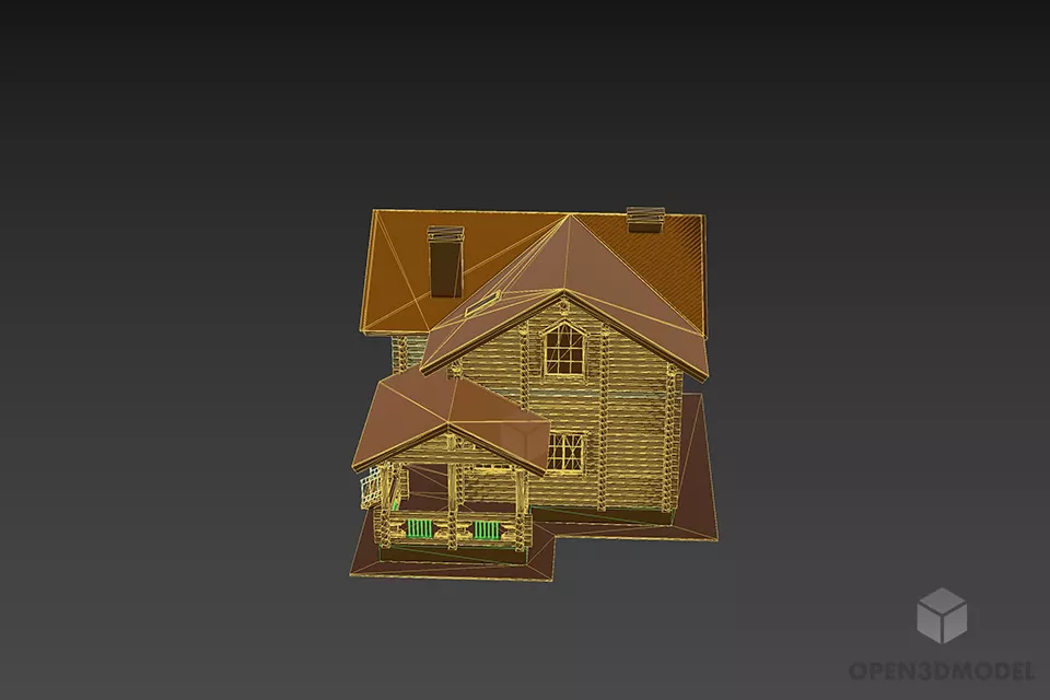 Old House Wood Material 3d model 3