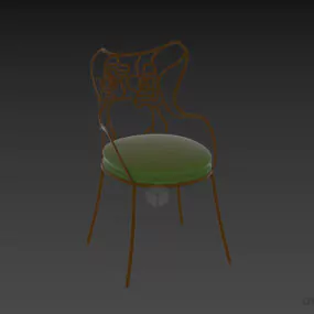 Outdoor Armchair Iron With White Painted 3d model