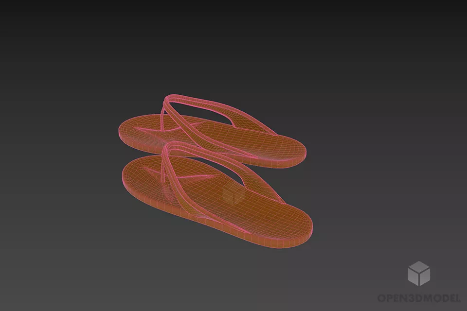Fashion Shoes Slippers 3d model 2