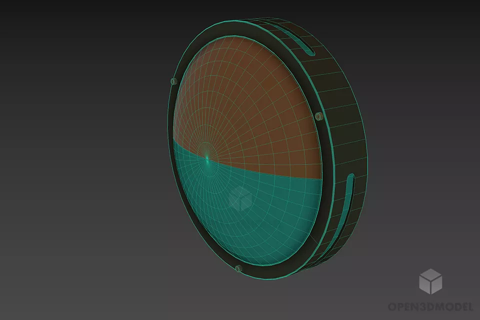 Circle Sconce Lamp With Glass Front 3d model 2