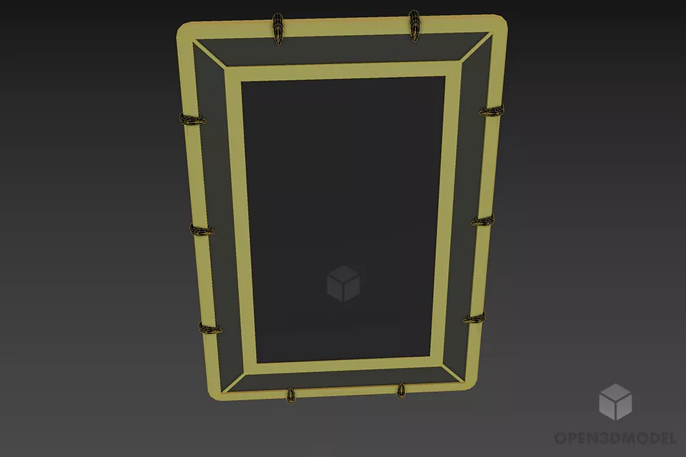 Retro Frame Mirror Furniture 3d model 3