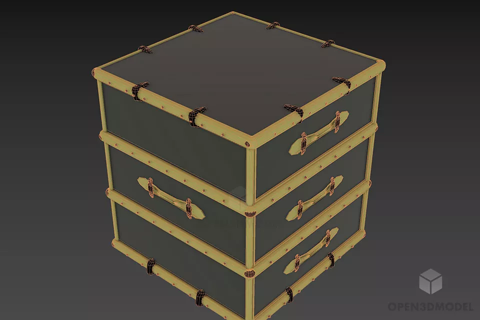 Nightstand Chest Style Furniture 3d model 2
