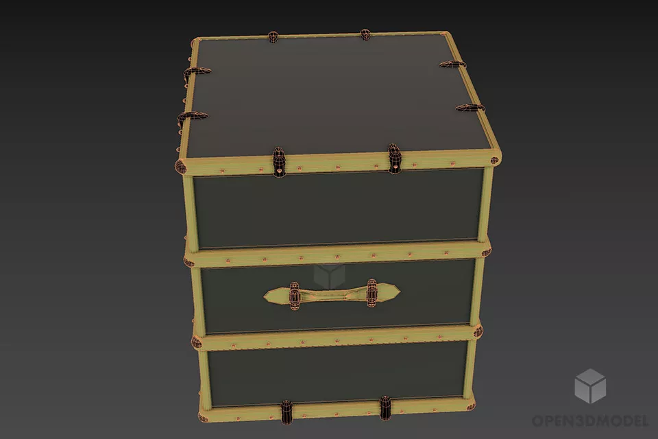 Nightstand Chest Style Furniture 3d model 3