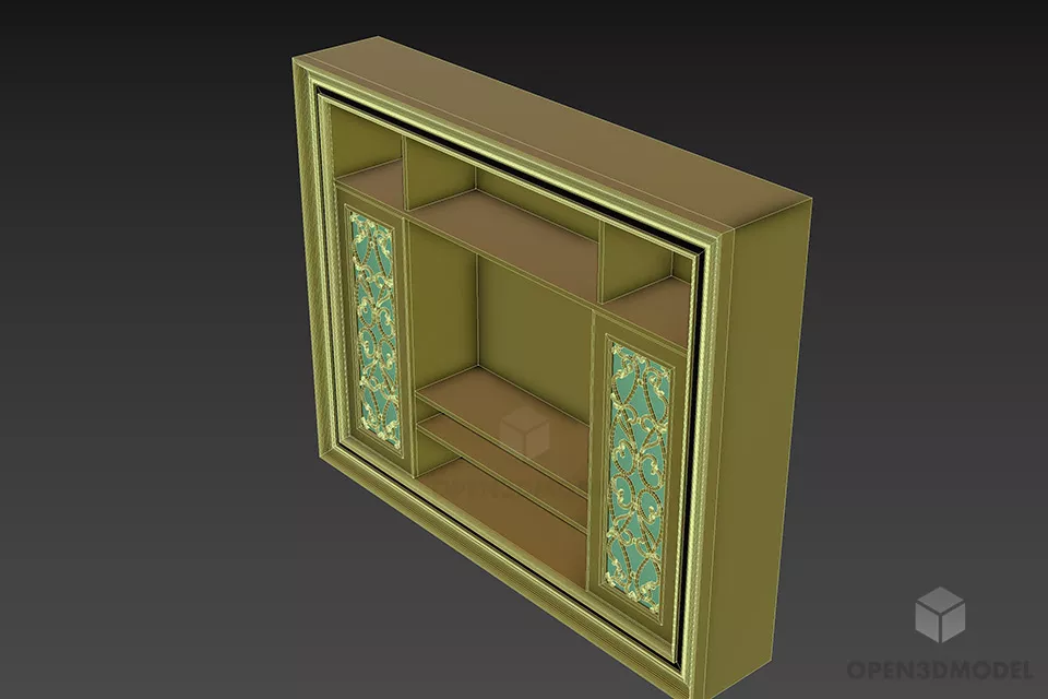 Tv Rack Shelf Modern Furniture 3d model 2