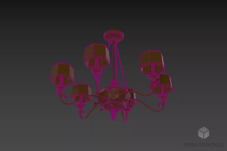 Pendant Lamp Retro Lamp Shade 3d model 3