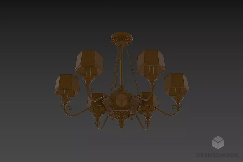 Luxurious Modern Hotel Table Lamp Rectangle Shape 3d model
