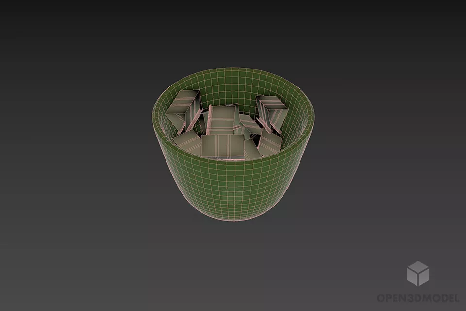 Ceramic Bowl With Decor Inside 3d model 2