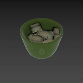 Ceramic Bowl With Decor Inside 3d model