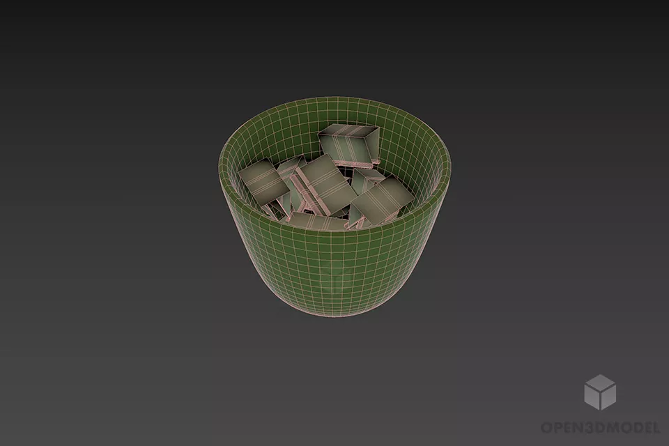 Ceramic Bowl With Decor Inside 3d model 3
