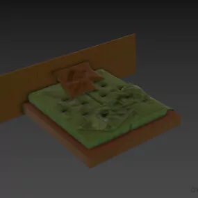 Double Bed Paysage 3d model