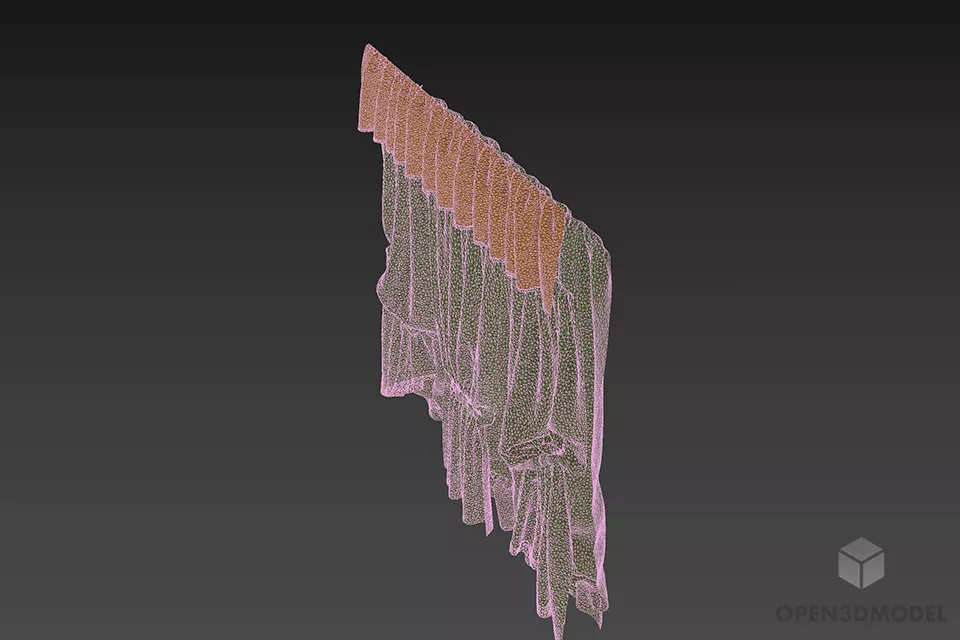 Antique Curtain Multiple Layers 3d model 2