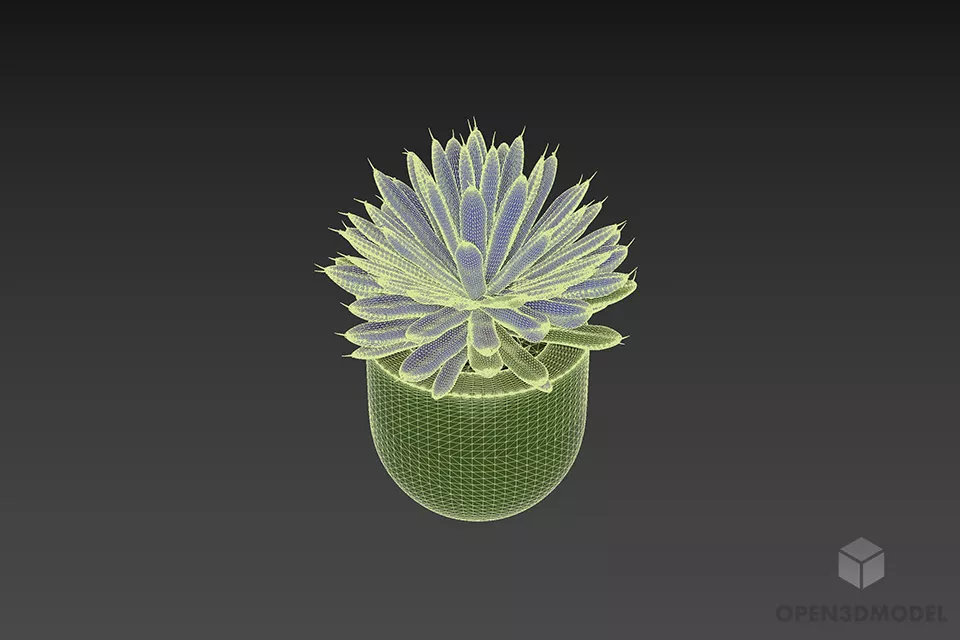 Plant Pot Aloha Leaf 3d model 2