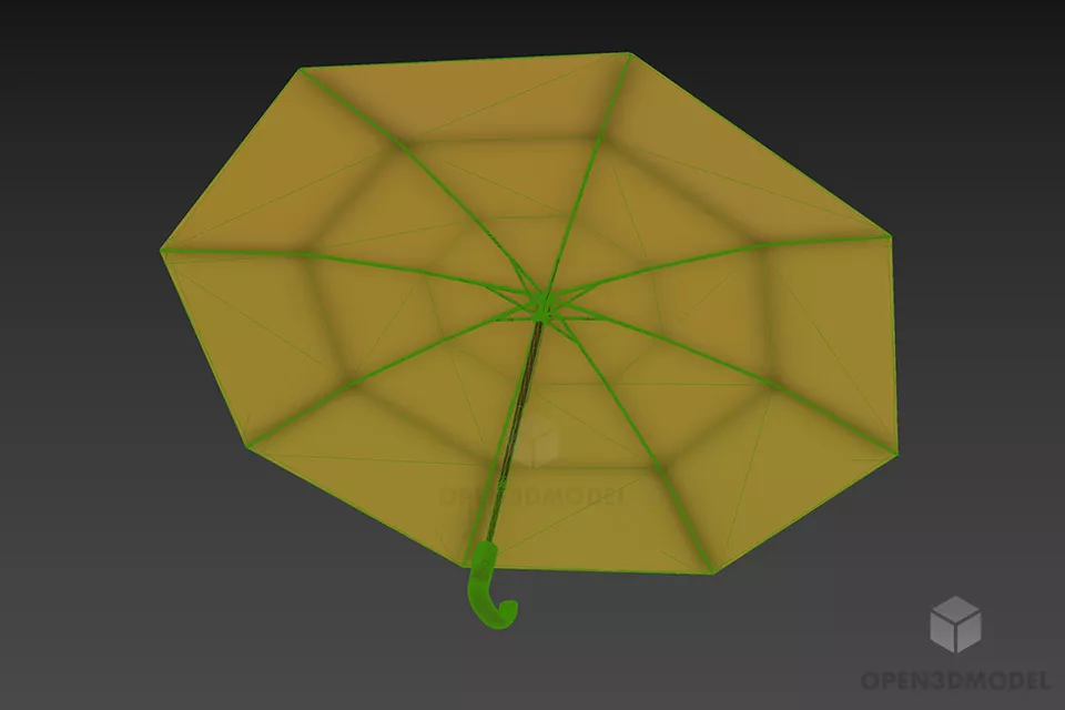 Fashion Umbrella Yellow 3d model 3