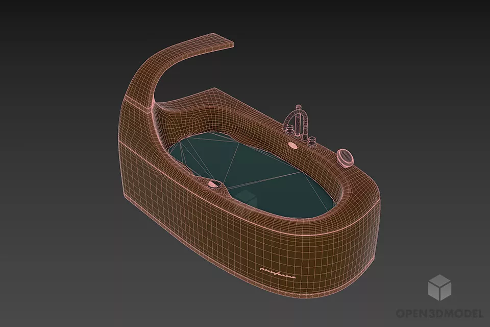 Modern Bathtub Jacuzzi Paolo Furniture 3d model 2