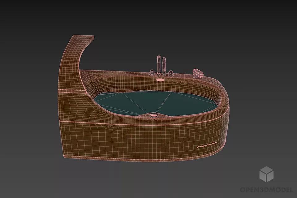 Modern Bathtub Jacuzzi Paolo Furniture 3d model 3