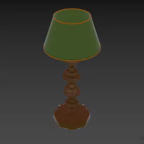 Antique Brass Base Table Lamp 3d model