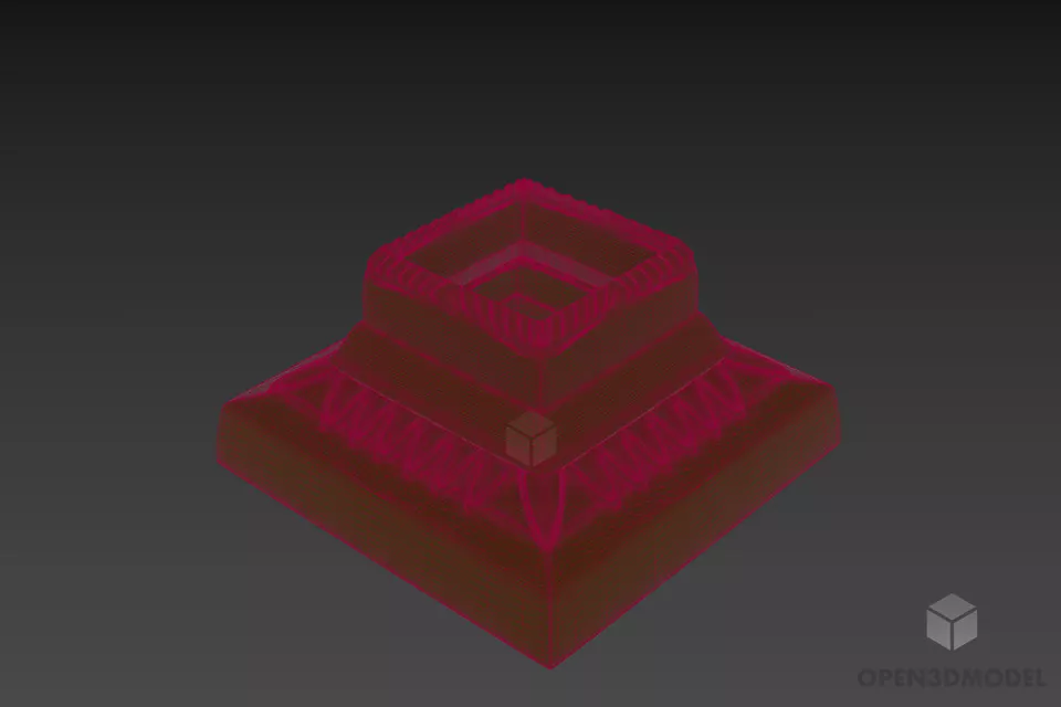 Decor Base Column Square Shape 3d model 2