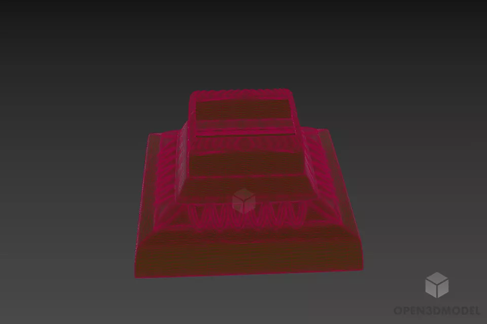 Decor Base Column Square Shape 3d model 3