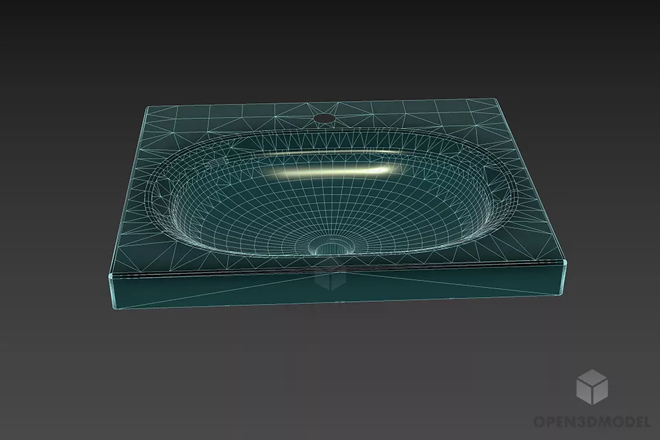 Simple Ceramic Sink 3d model 3