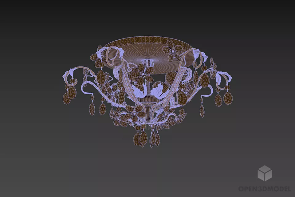 Pendant Lamp Emme Glass Chandelier 3d model 3