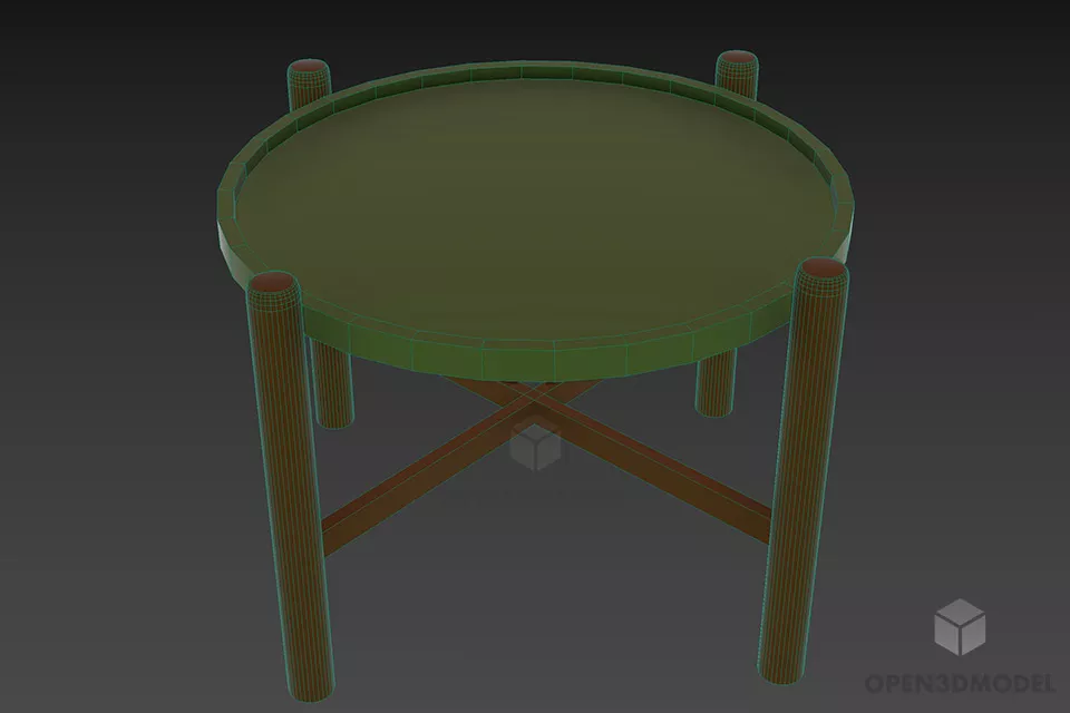 Modernism Coffee Table Round Top 3d model 2