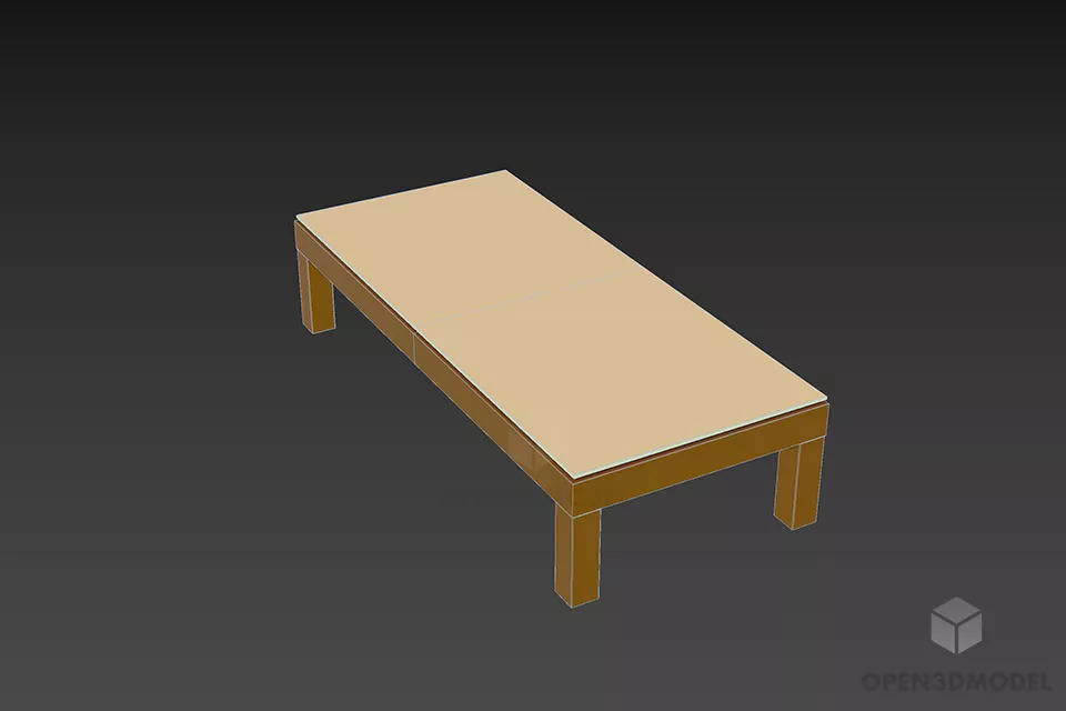 Rectangle Coffee Table 3d model 2
