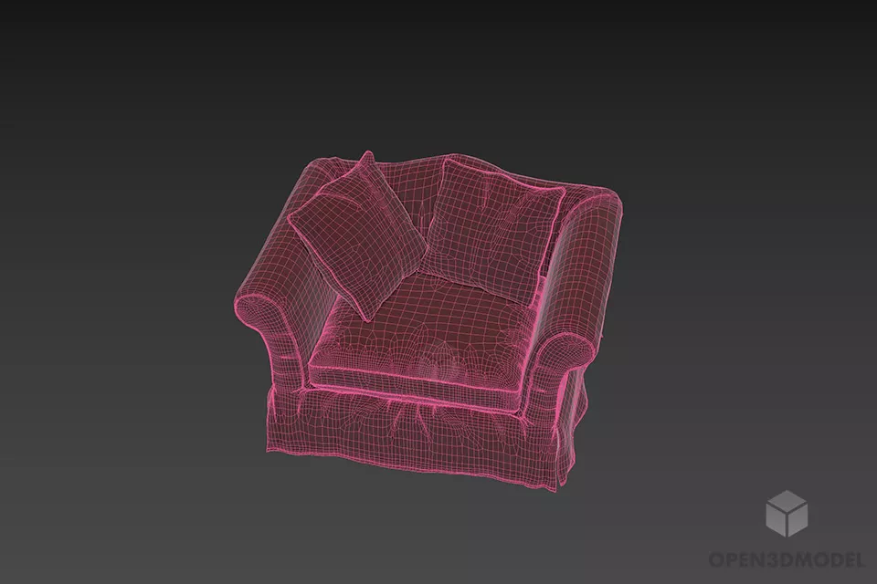 Armchair Charleston Slipcovered 3d model 3