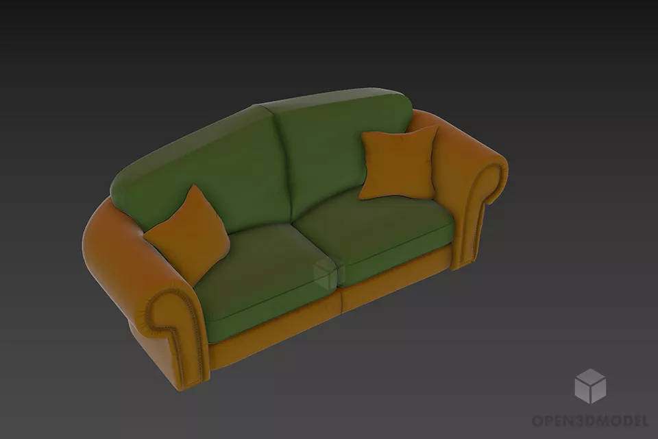 Modernism Chair With Curved Shape 3d model