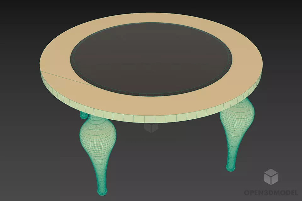 Art Coffee Table Fratelli, Round Shape Table 3d model 2