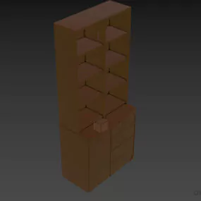 Bedroom Locker With Multiple Drawers And Self 3d model