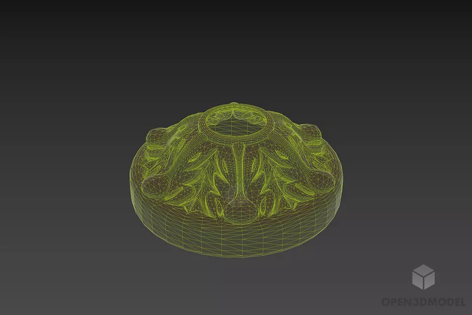 Carved Base For Round Column 3d model 3