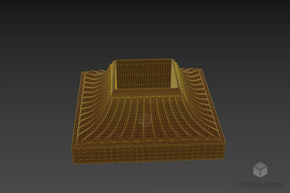 Square Base For Building Column Decoration 3d model 3
