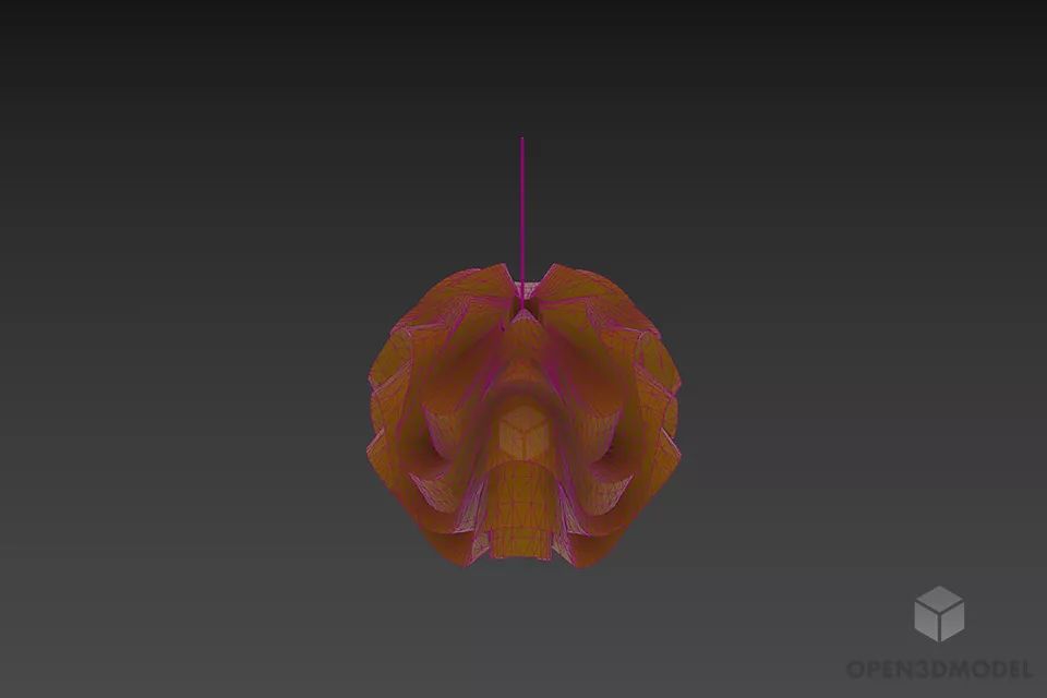 Sphere Paper Pendant Lamp Leclint 3d model 2
