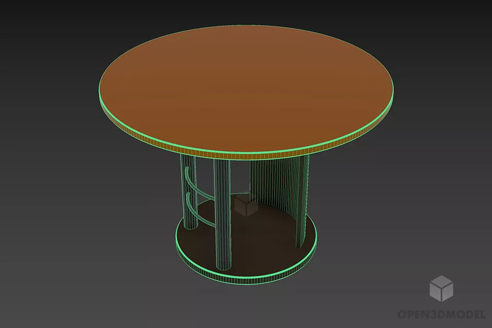 Round Coffee Table Effezeta 3d model 2