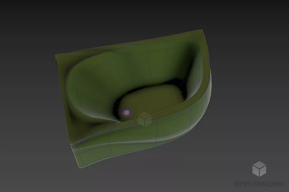Ceramic Corner Bathtub Triton 3d model 3