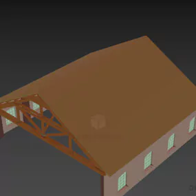 Clay Roof Sport Building 3d model