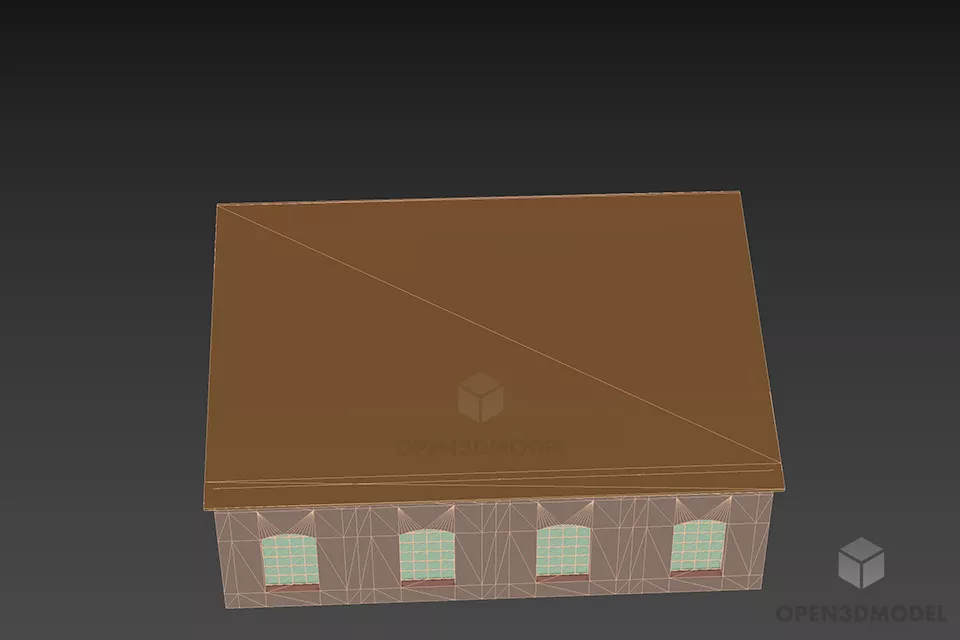 Clay Roof Sport Building 3d model 3