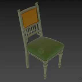 Retro Wood Chair Old Texture 3d model