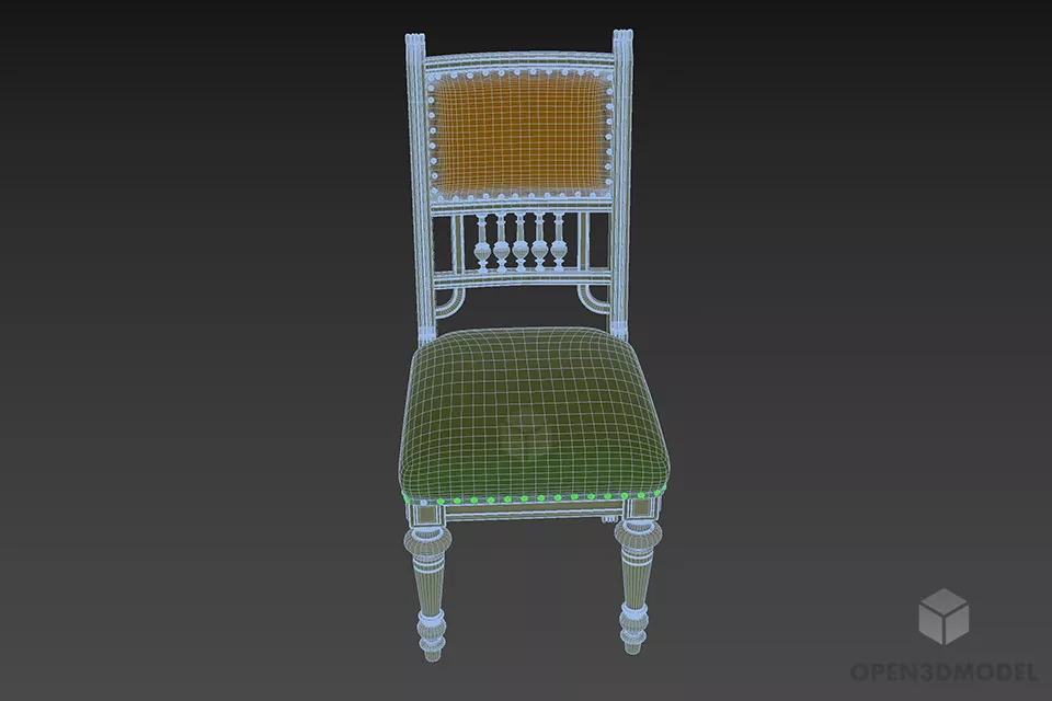 Retro Wood Chair Old Texture 3d model 3