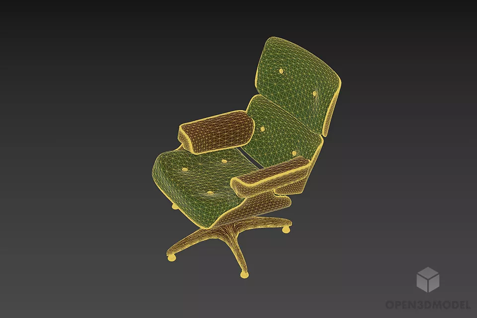 Iconic Salon Armchair Tufted Style 3d model 2