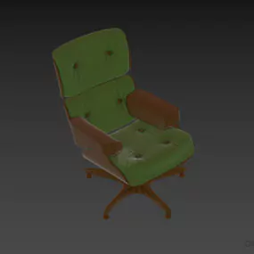 Iconic Salon Armchair Tufted Style 3d model