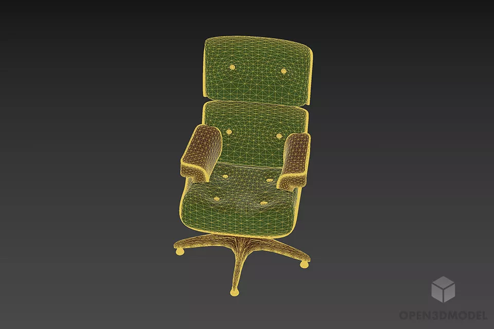 Iconic Salon Armchair Tufted Style 3d model 3