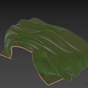 Table Cover Wrinkled 3d model