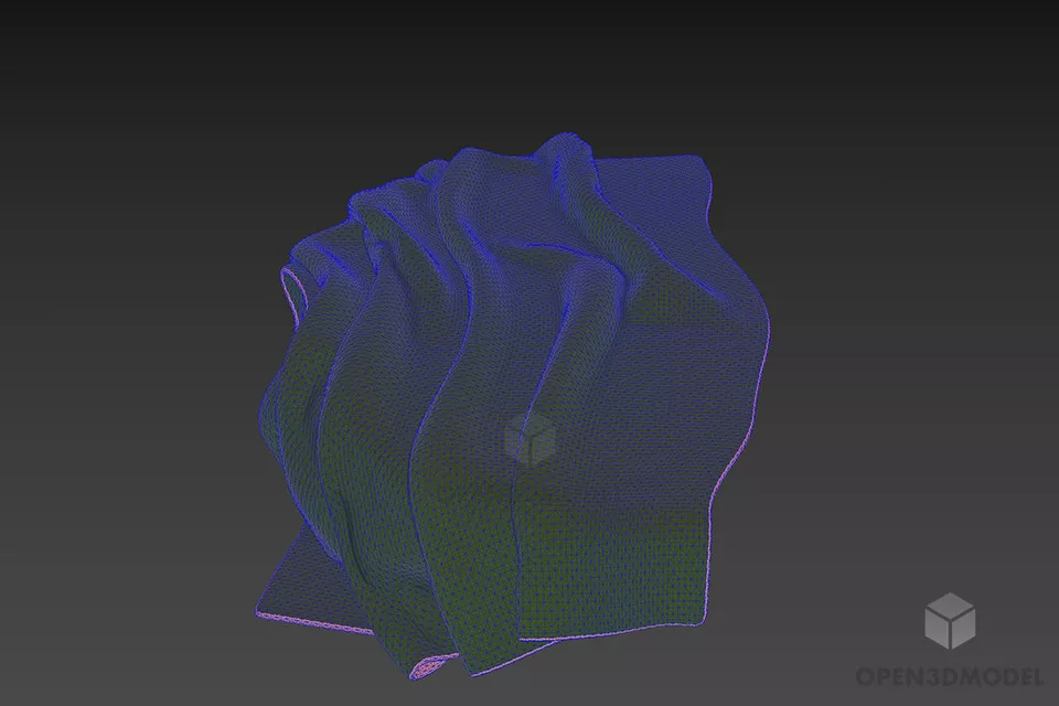 Table Cover Wrinkled 3d model 3