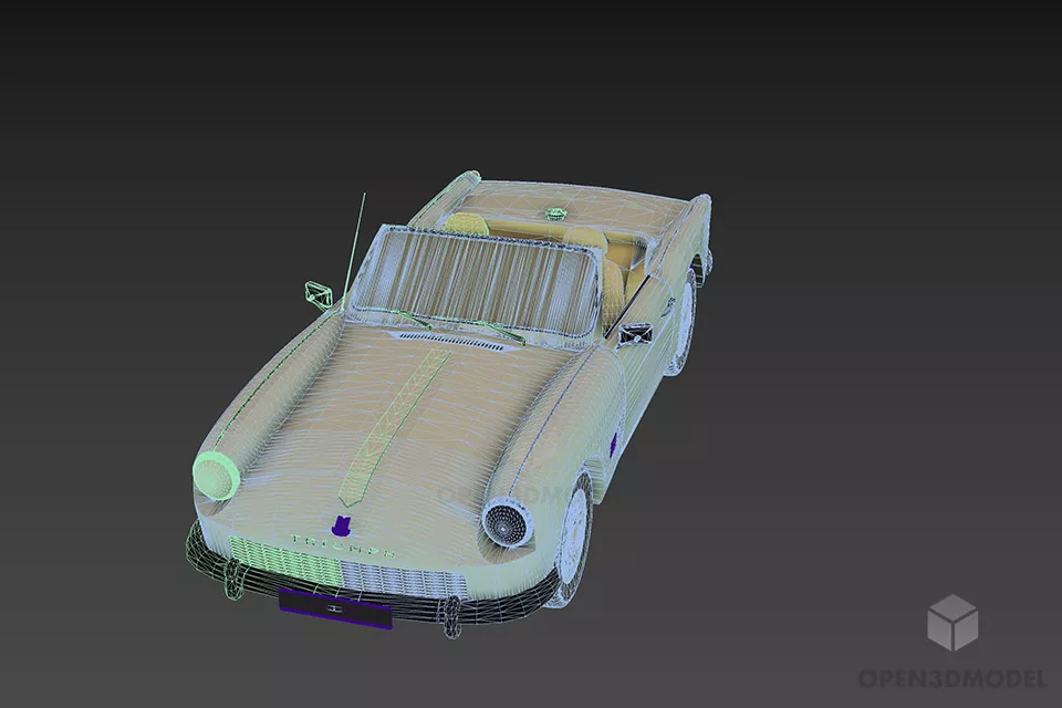 Convertible Car Triumph Spitfire Mk2 3d model 3