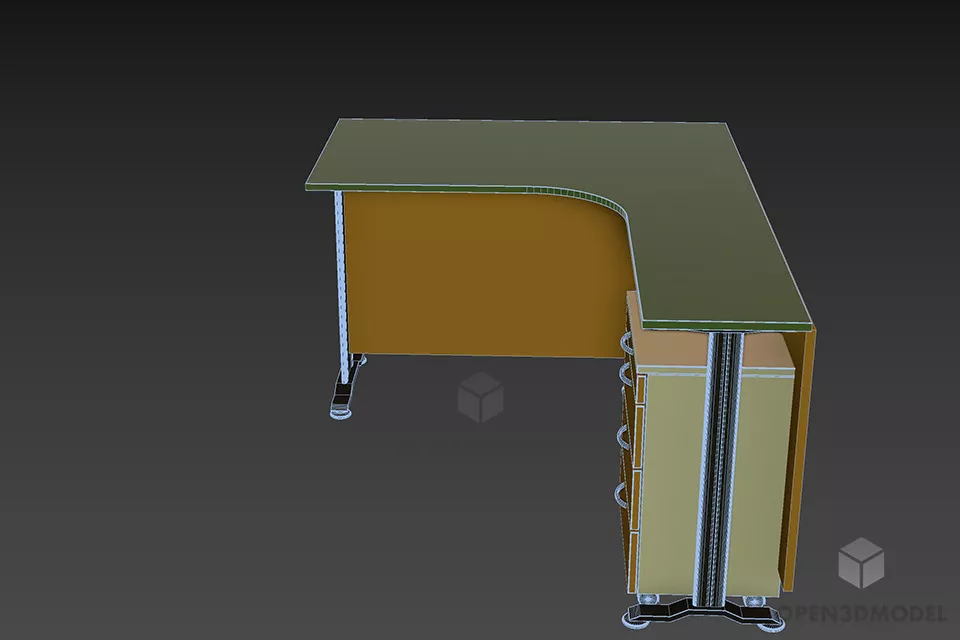 Work Table Corner Shape 3d model 3