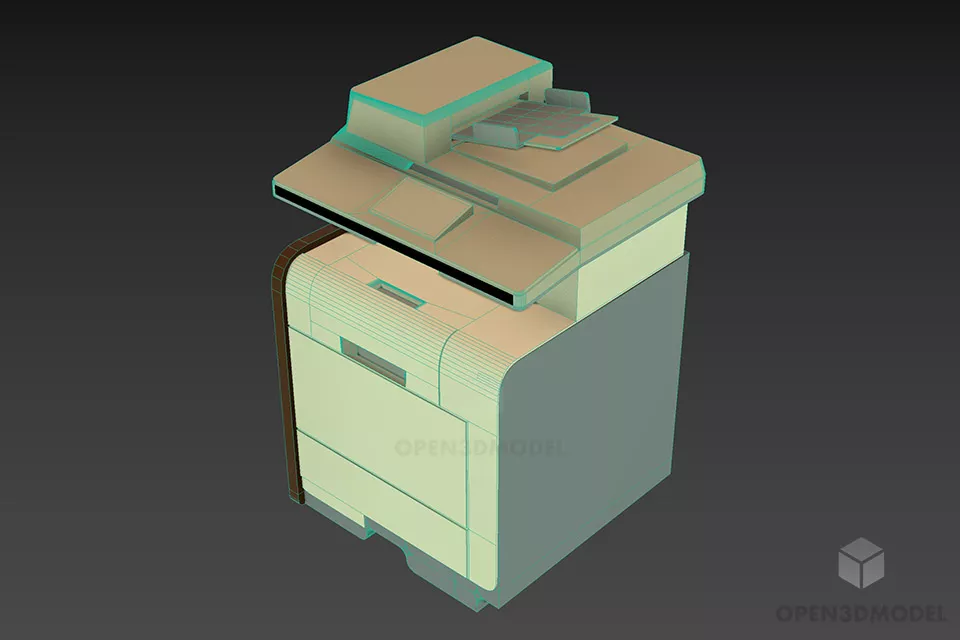 Large Printer Machine For Office 3d model 2
