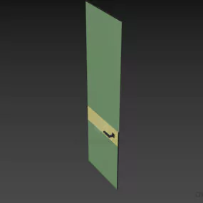Simple Door With Handle 3d model
